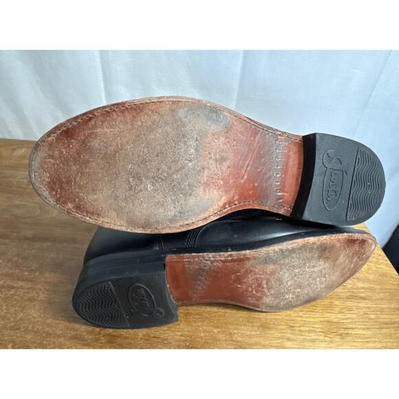 Vintage Justin Boots Black Kiltie 6.5 Women's Lace Up Western Cowgirl Rodeo Shoe - Picture 7 of 11